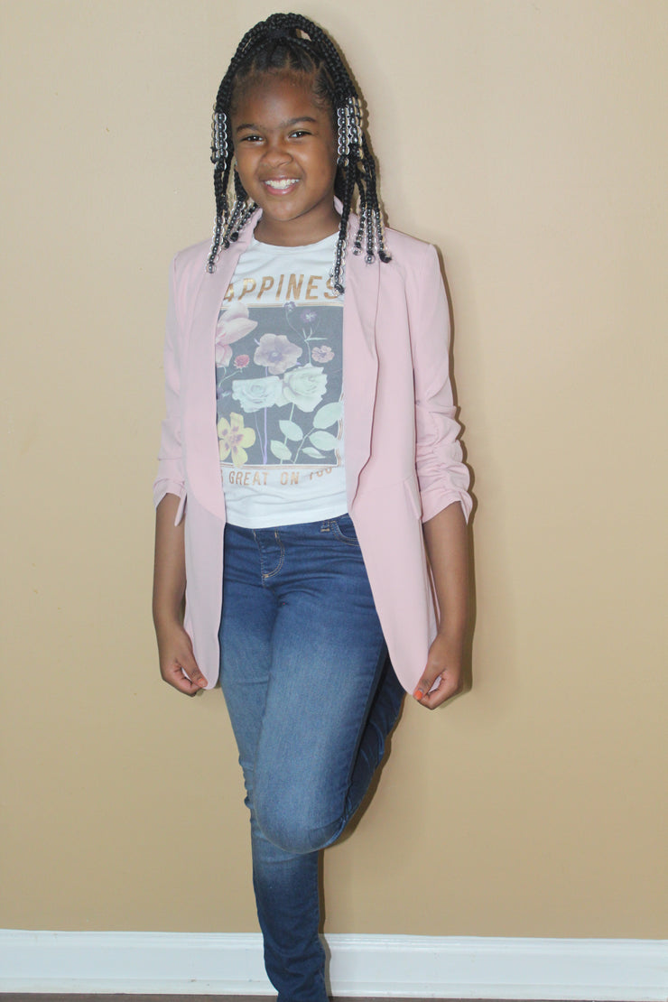 Girls Soft Pink Blazer