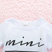 Girls Mini Boss Short Sleeve Top & PU Skirt Kids Clothing