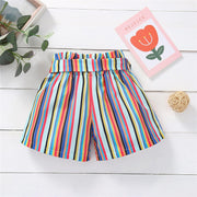 Girls Striped Bow Shorts quality children's clothing