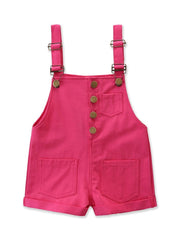 Girls Solid Color Pocket suspender Jumpsuit