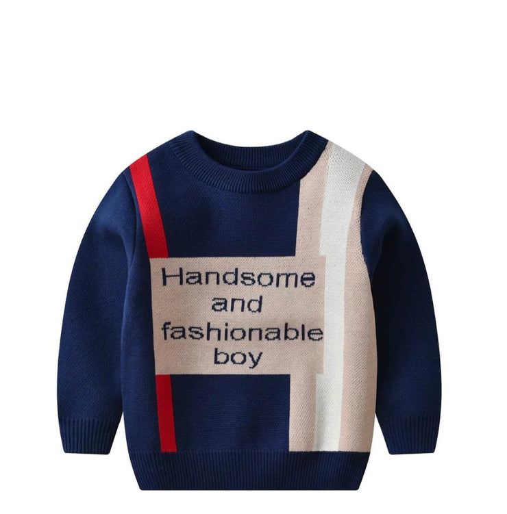 Toddler Boys Pattern Colorblock Sweater