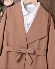 Girls collar belted coat