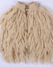 Fringed knitted sweater vest top