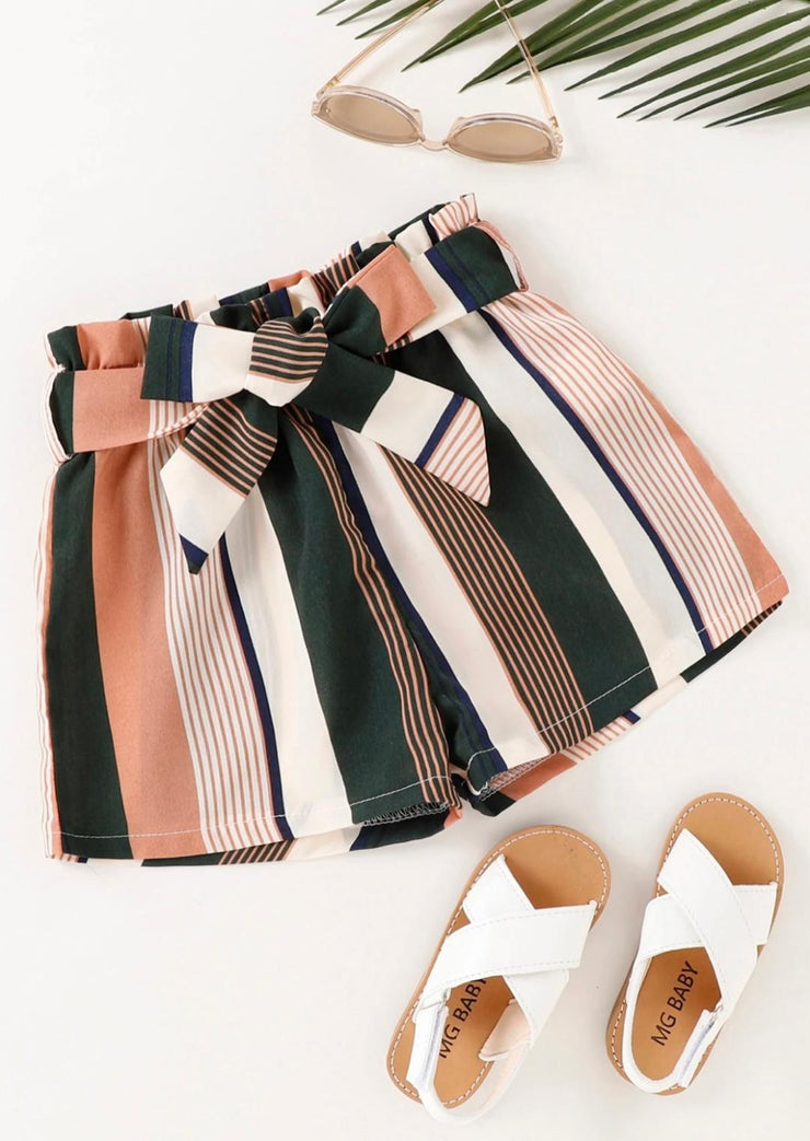 Striped Colorblock girls shorts