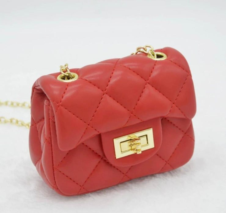 Girls Mini-One-Shoulder Rhombic Chain Crossbody Purse