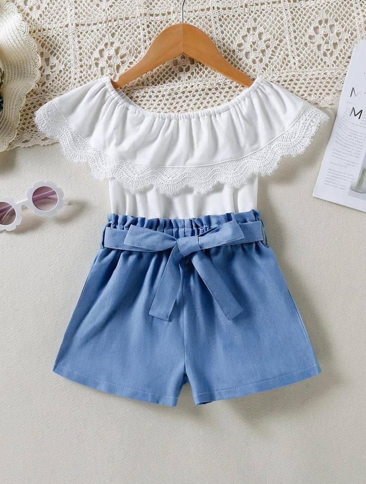 Girls Lace Top & Short Set